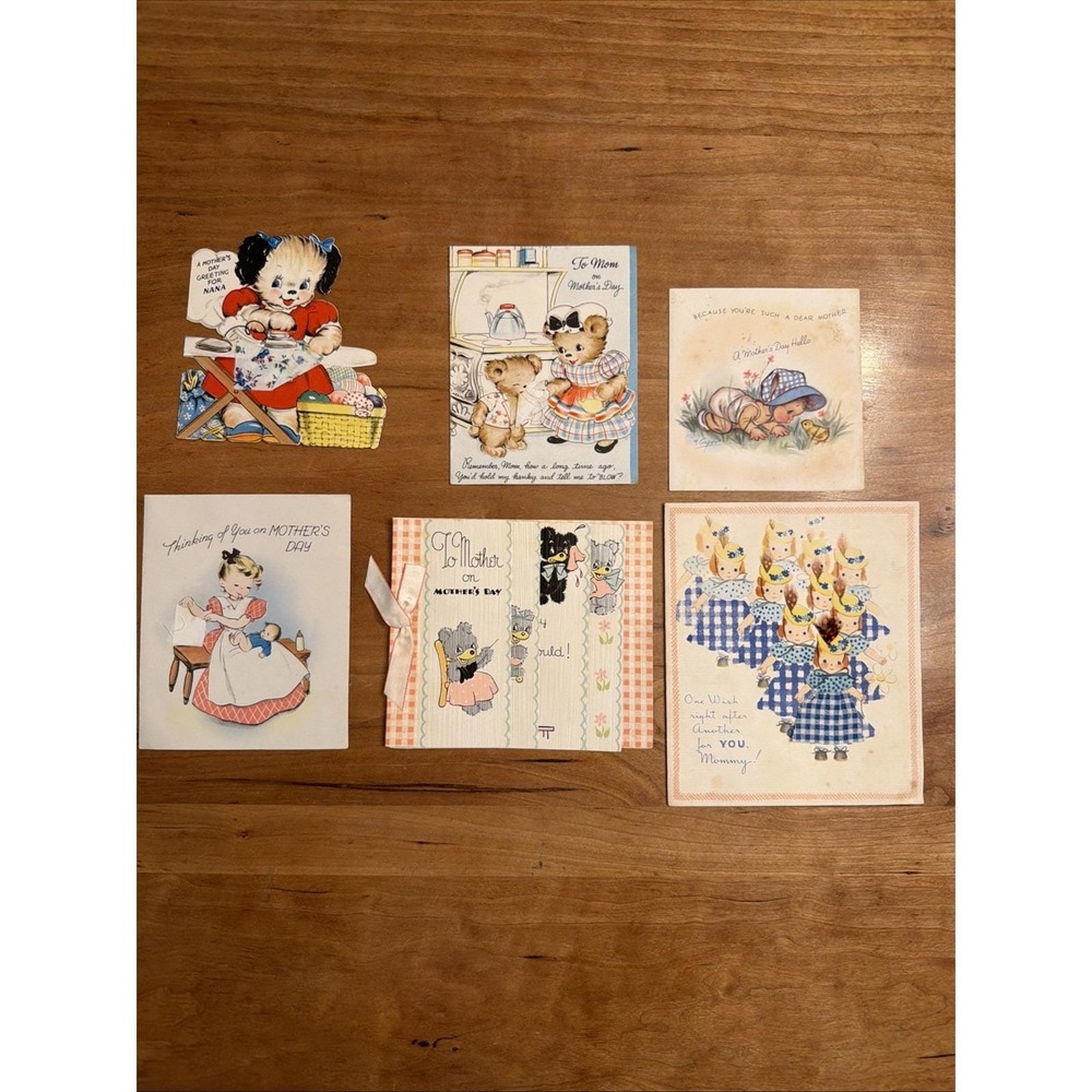 A Lot Of Six Vintage Mother's Day Cards 1930S And‎ 1940S